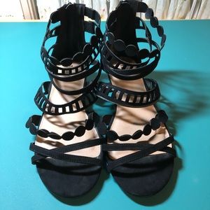 NWOT Torrid 11.5W Black Strappy Sandal